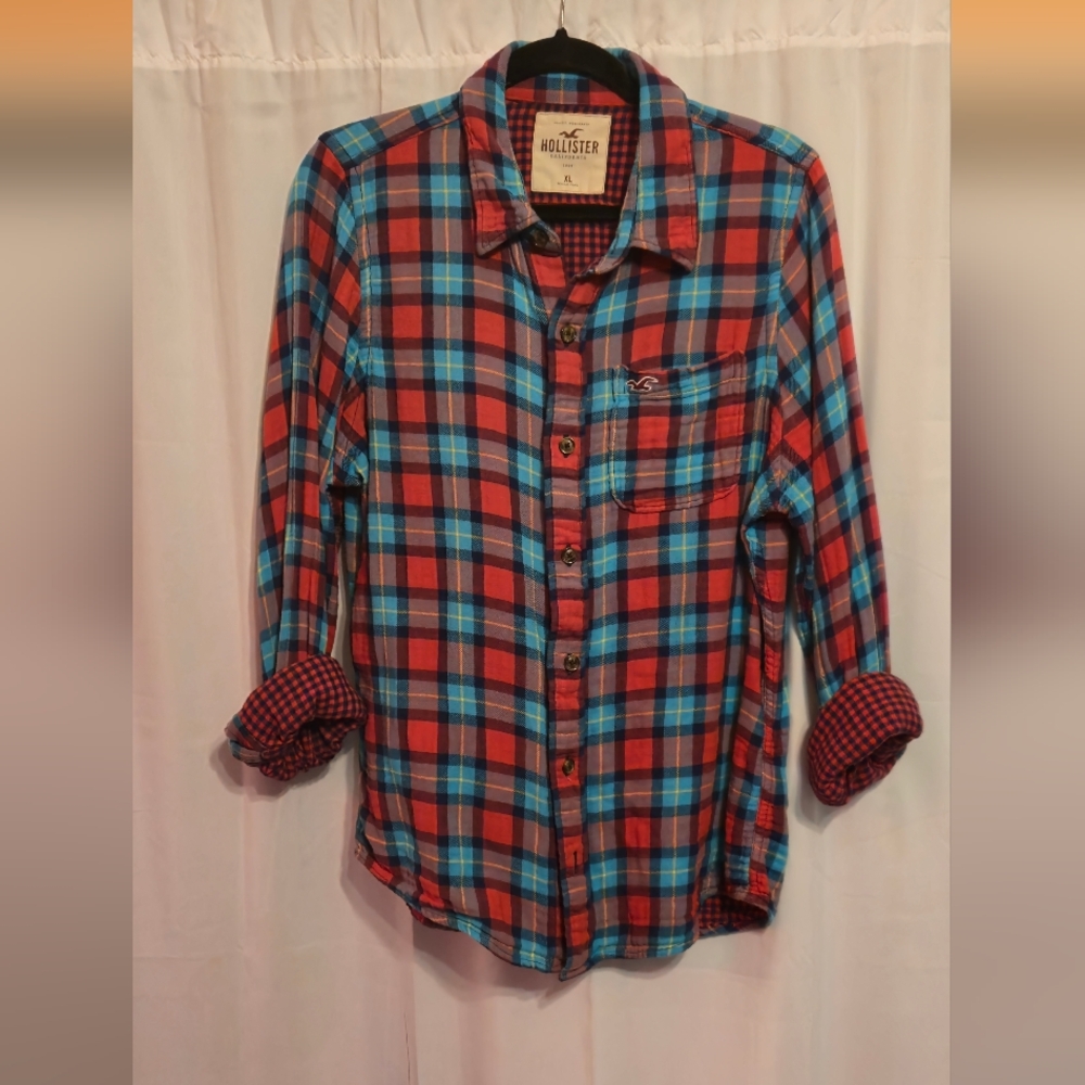 Men's Hollister Contrast Pattern Flannel XL